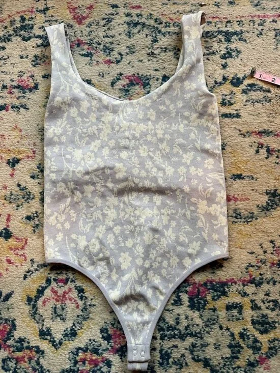 Intimately Free People Clean Lines Lavender Floral Boho Thong Bodysuit - Medium - Picture 1 of 9